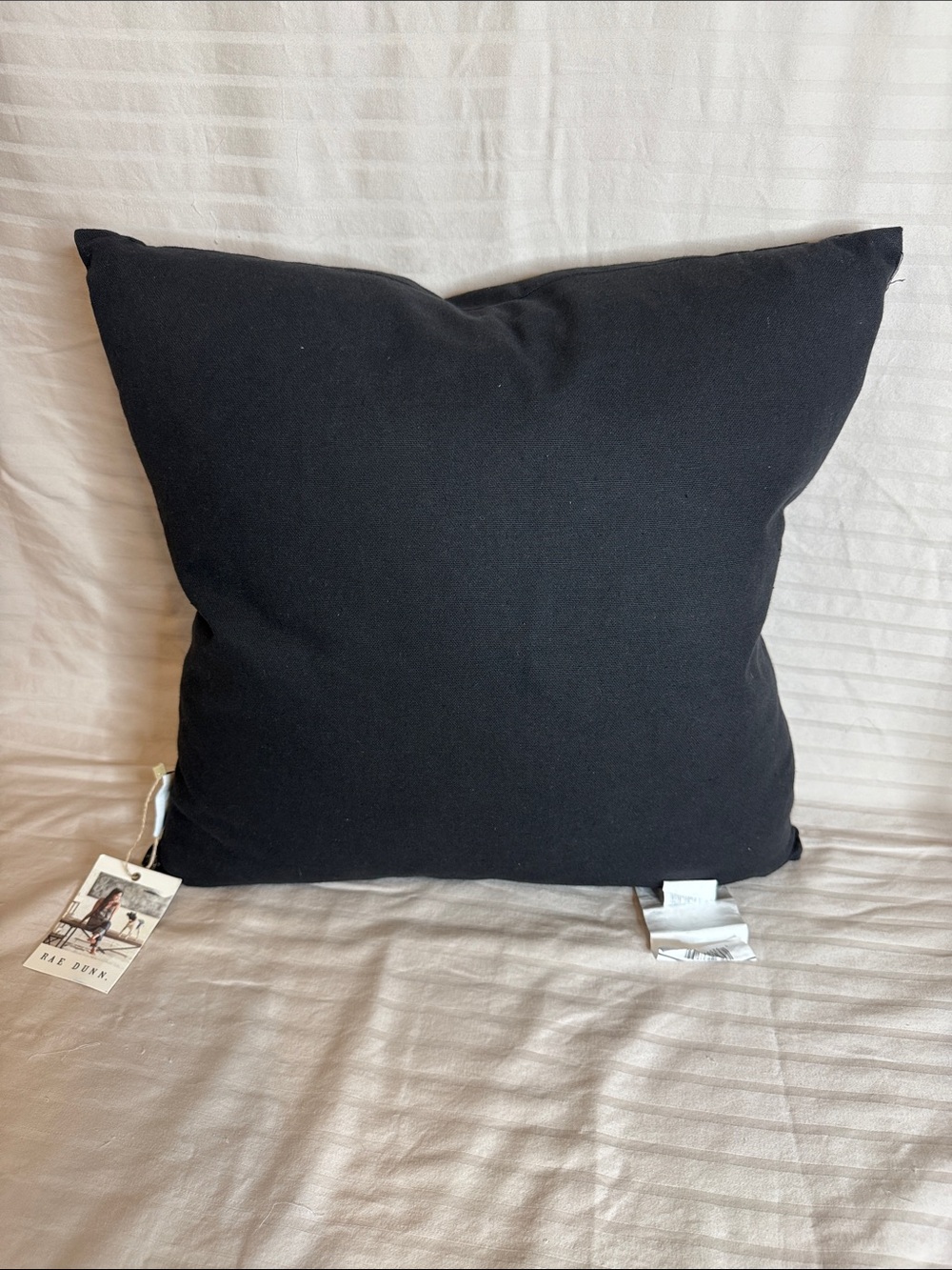 Rae Dunn Black Pillow with White Bat Design - "Creep It Real" - Picture 3 of 4